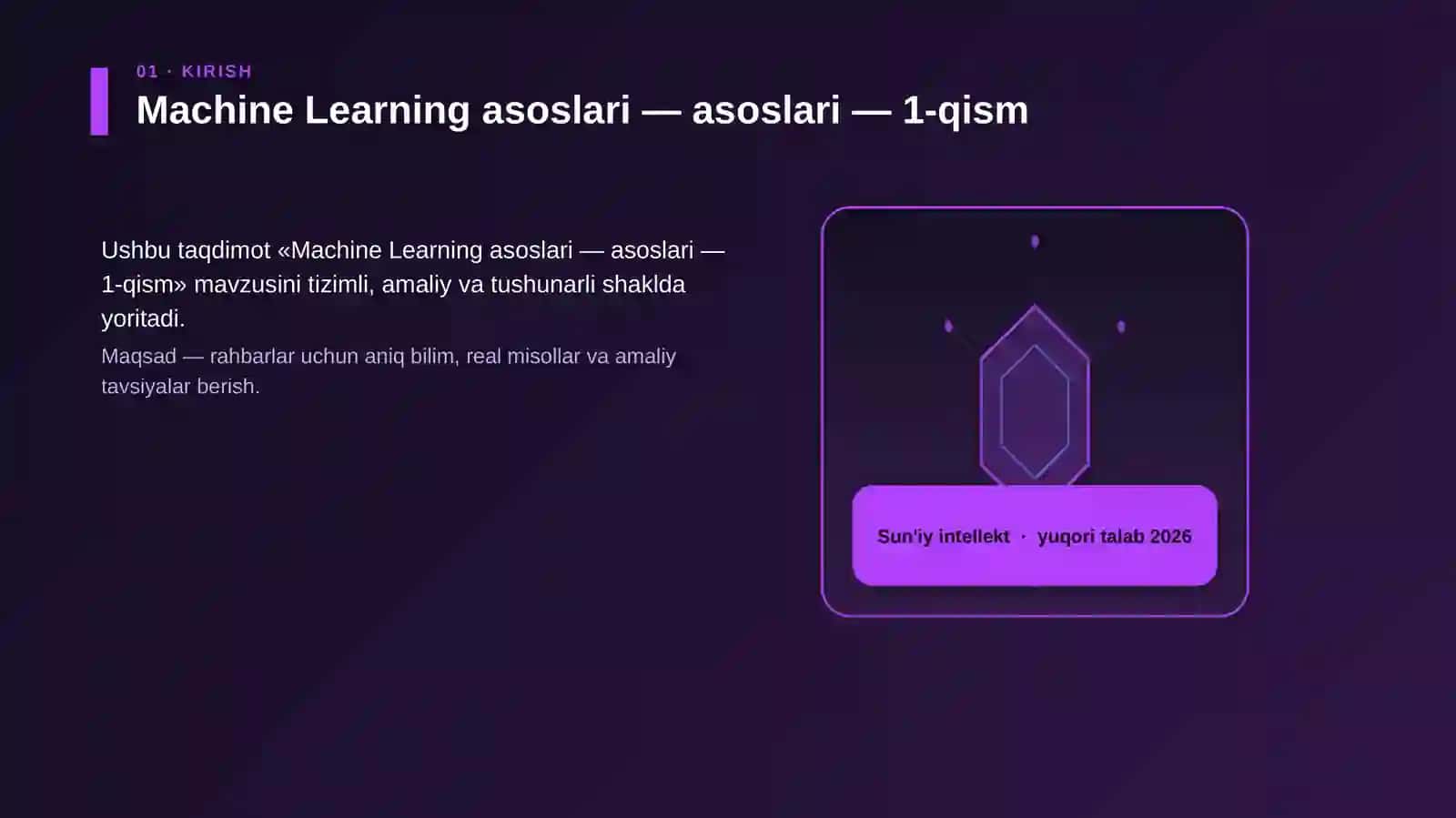 Machine Learning asoslari — asoslari — 1-qism 3