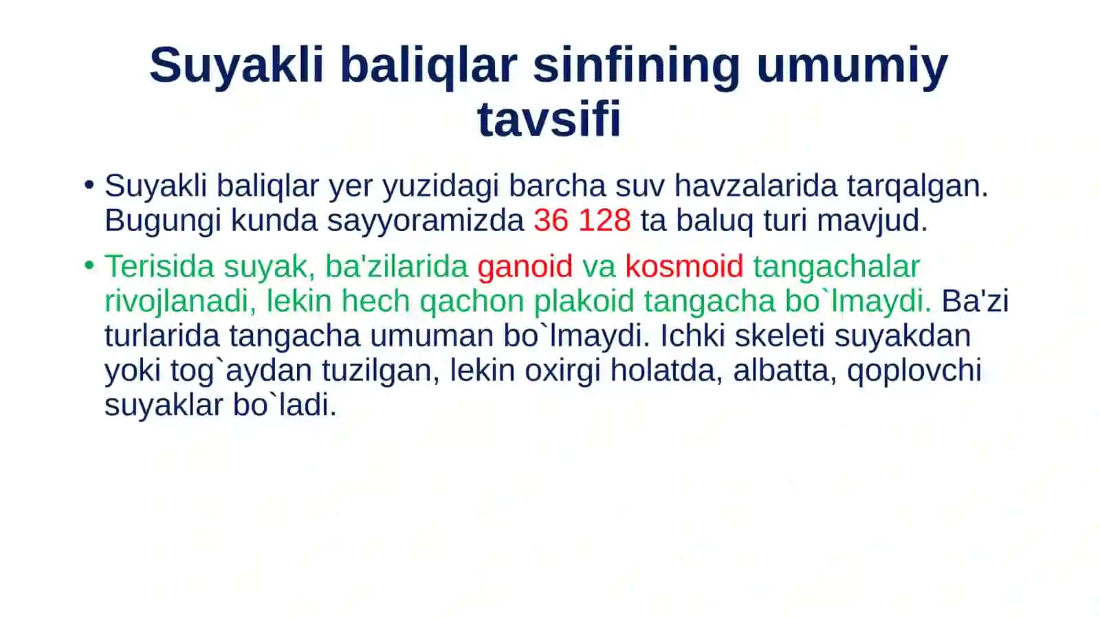 SUYAKLI BALIQLAR SINFI 3