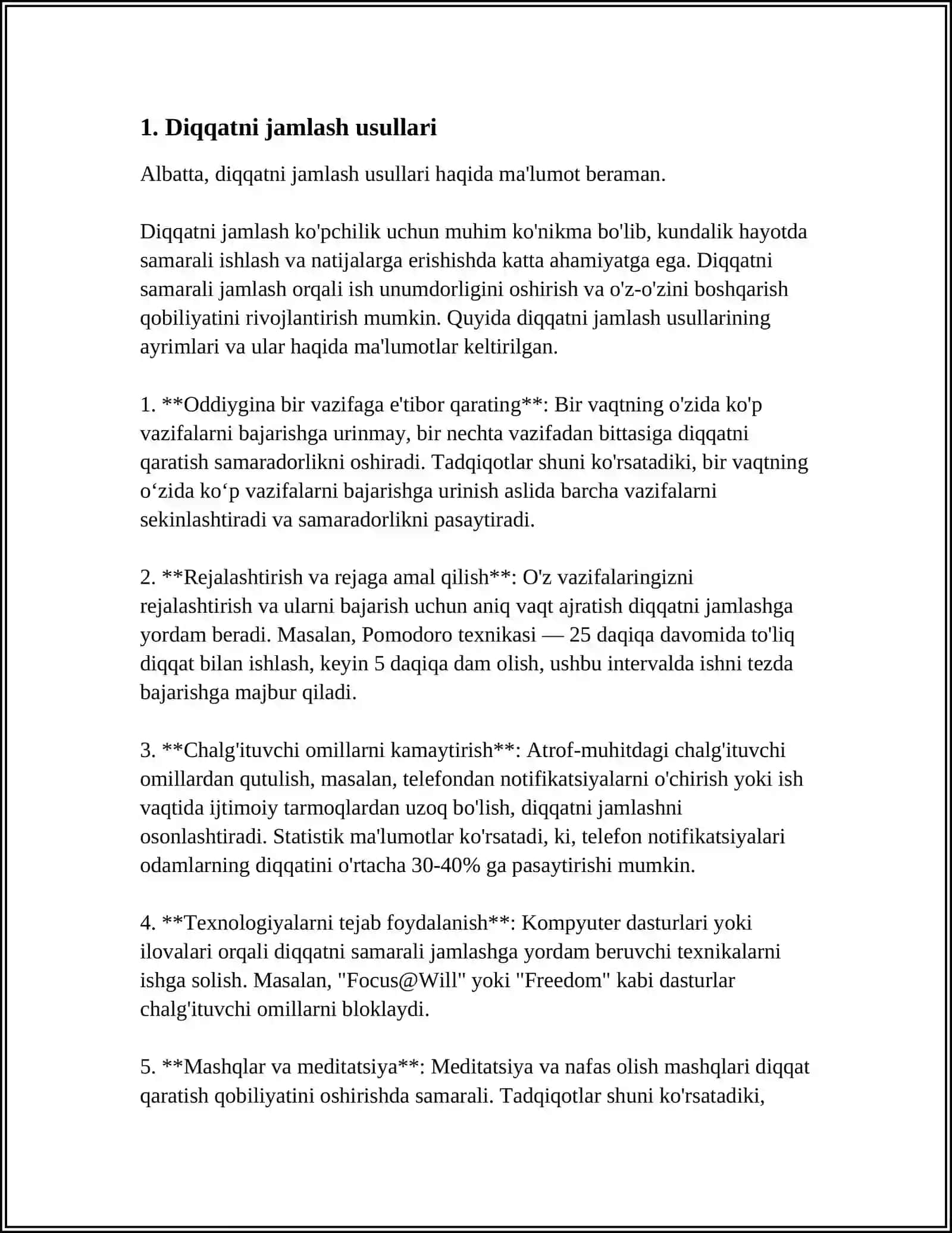 Diqqatni jamlash usullari 3