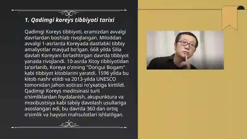 Qadimgi koreys tibbiyoti va chjen-dzyu usuli 3