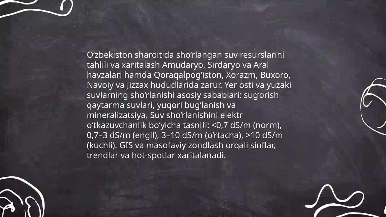 O'zbekiston sharoitida shòr suvlarni chuchuklashtirish ģoyasini yaratish 3
