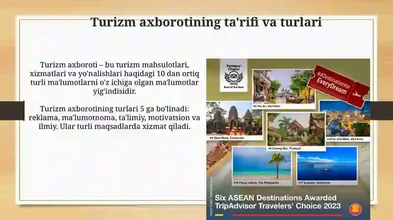 Turizm sohasiga doir axborotlarning xossalari 3