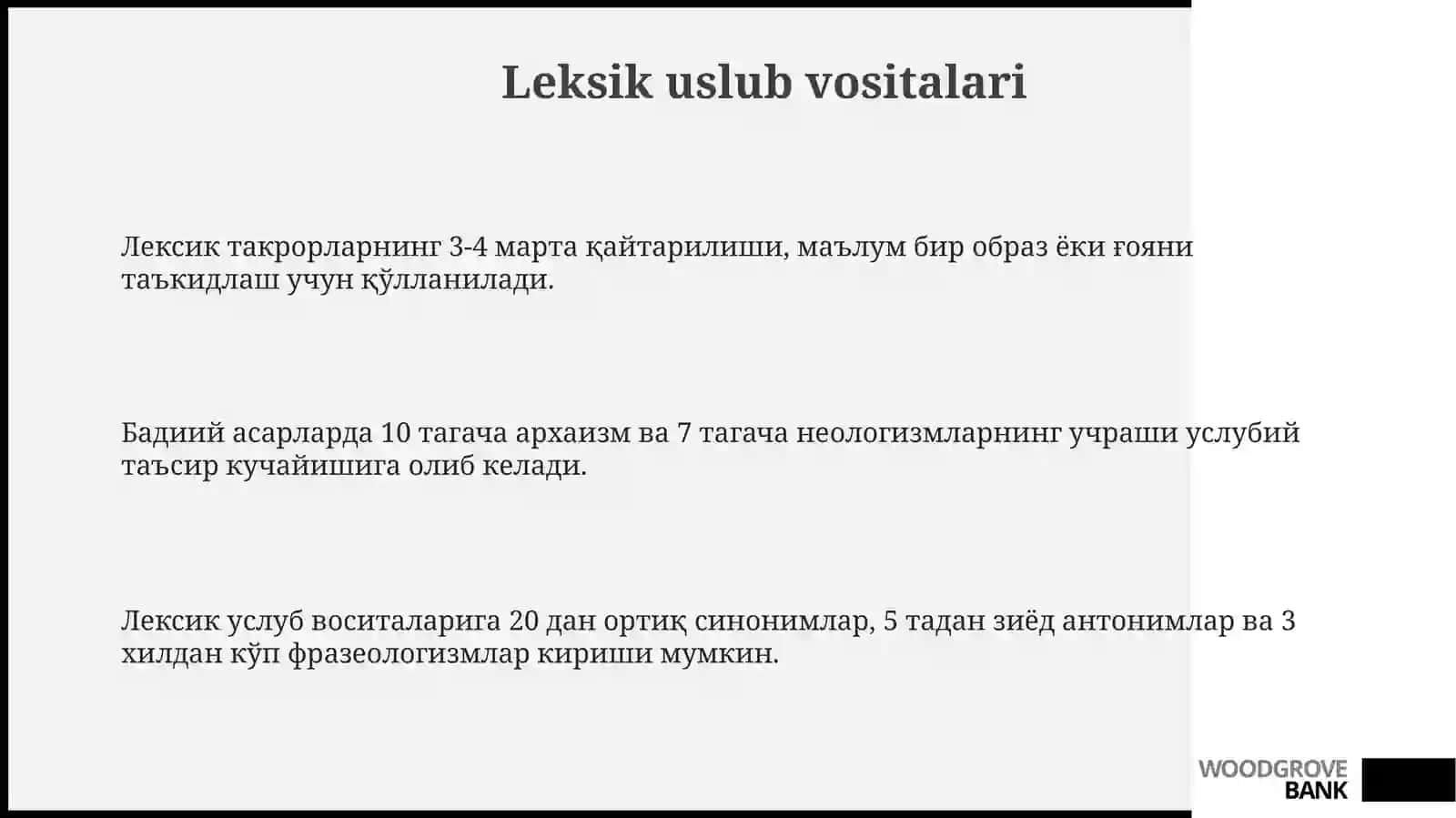 Badiiy asar tilining stilistik xususiytlari 3