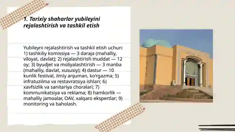 O'zbekistonda tarixiy shaharlarning yubileyniylarining nishonlanishi 3