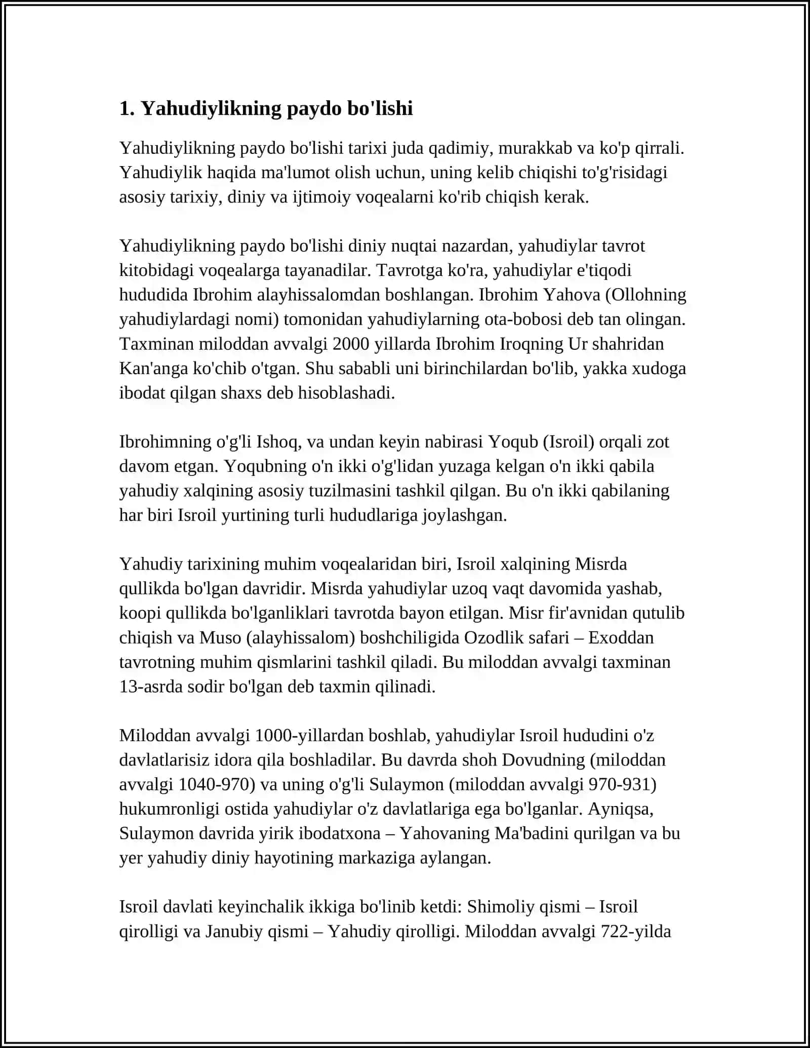 YAHUDIYLIK TAʼLIMOTI, AN'ANA VA MAROSIMLAR 3
