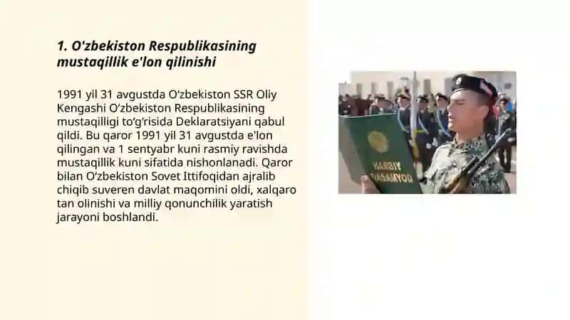 O'zbekiston Respublikasining mustaqil davlat maqomini olishi 3