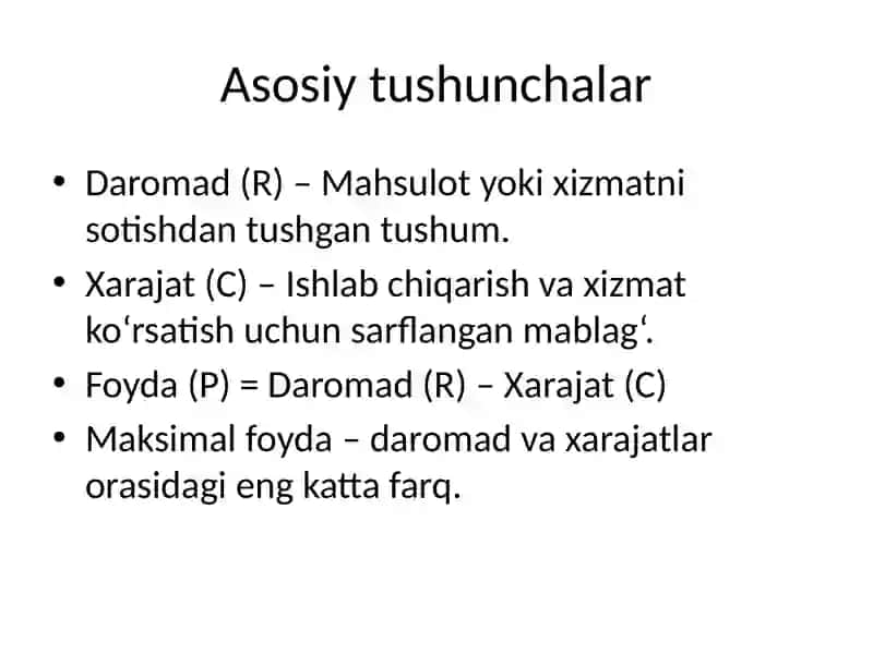 Foydani Maksimallashtirish 3
