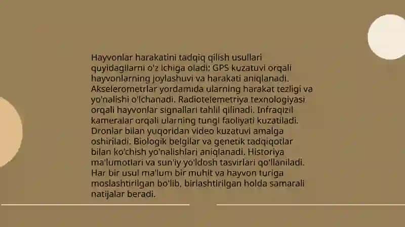 Hayvonlar harakatini oʻrganish 3