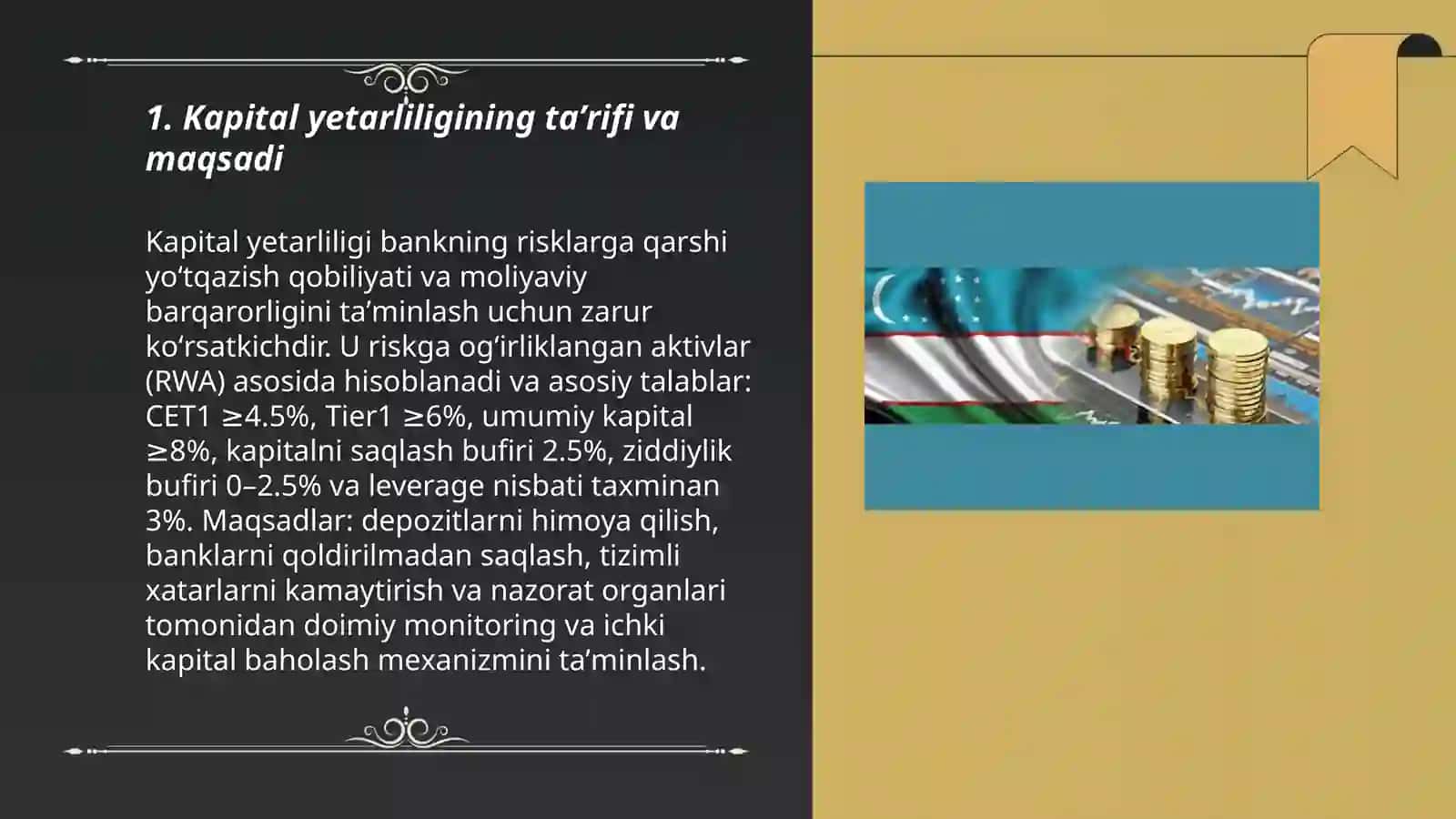 Kapital yetarliligi:maqsad va nazorat mantigʻi 3