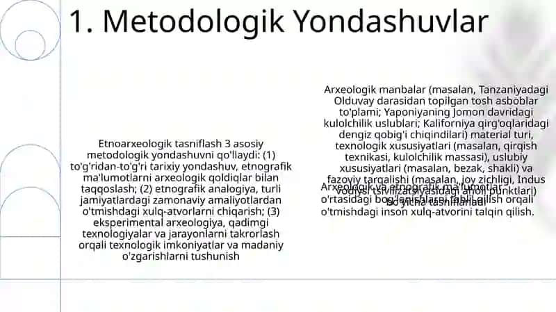 Etnoarxeologik tizimlashtirish 3