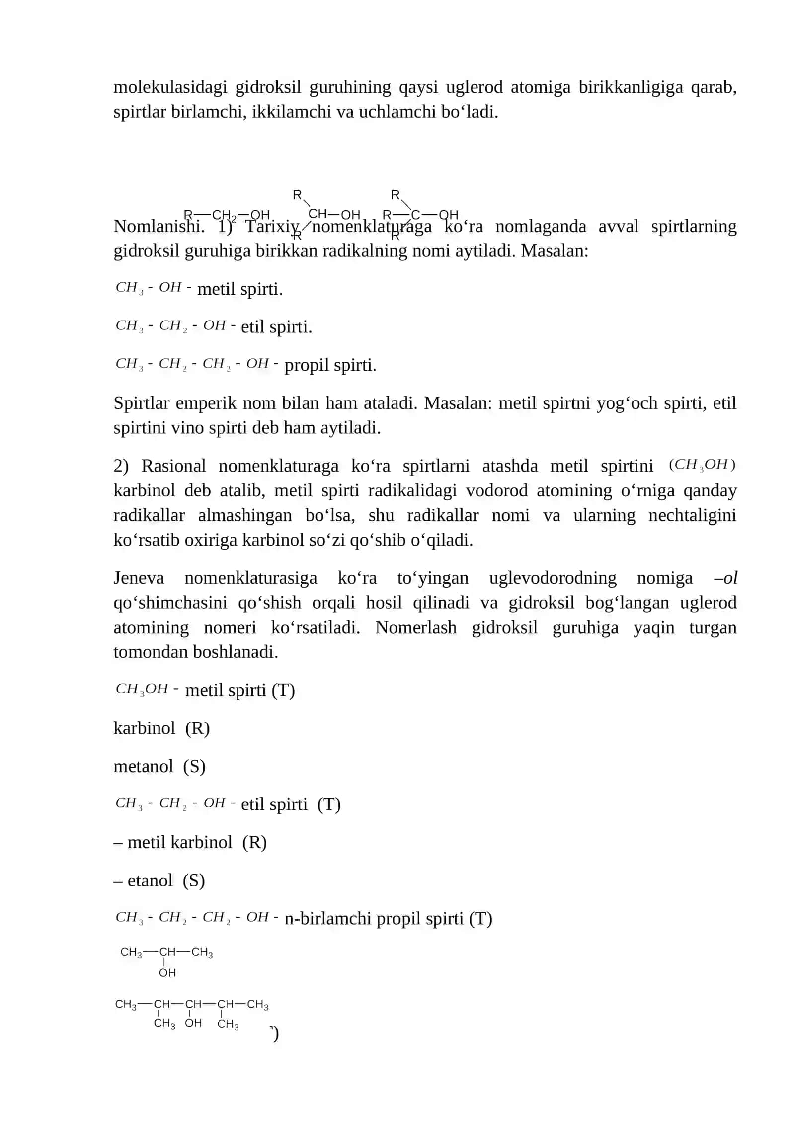 S P I R T L A R MAVZUSIDA REFERAT 3