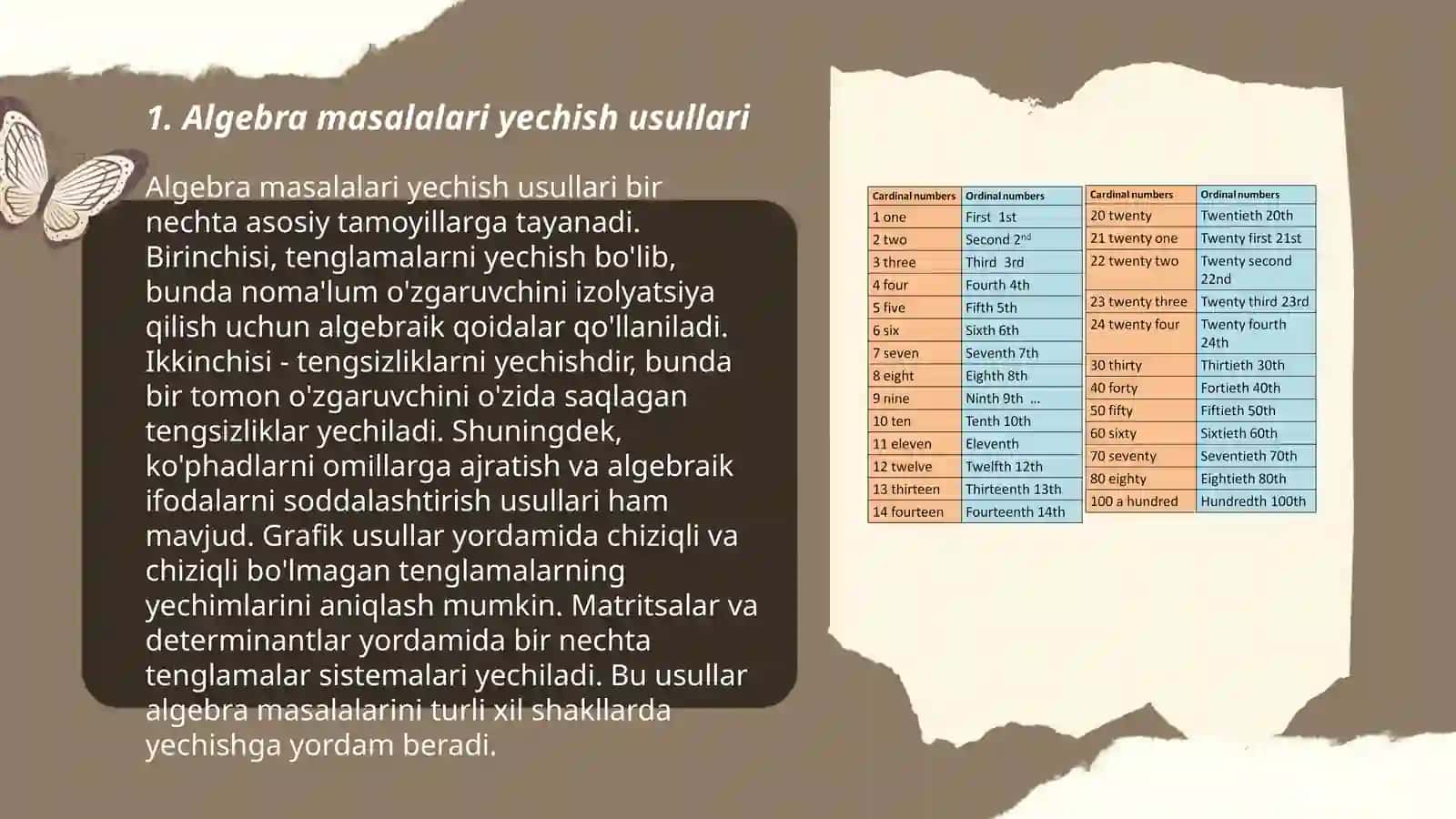Algebra masalalari yechish usullari 3