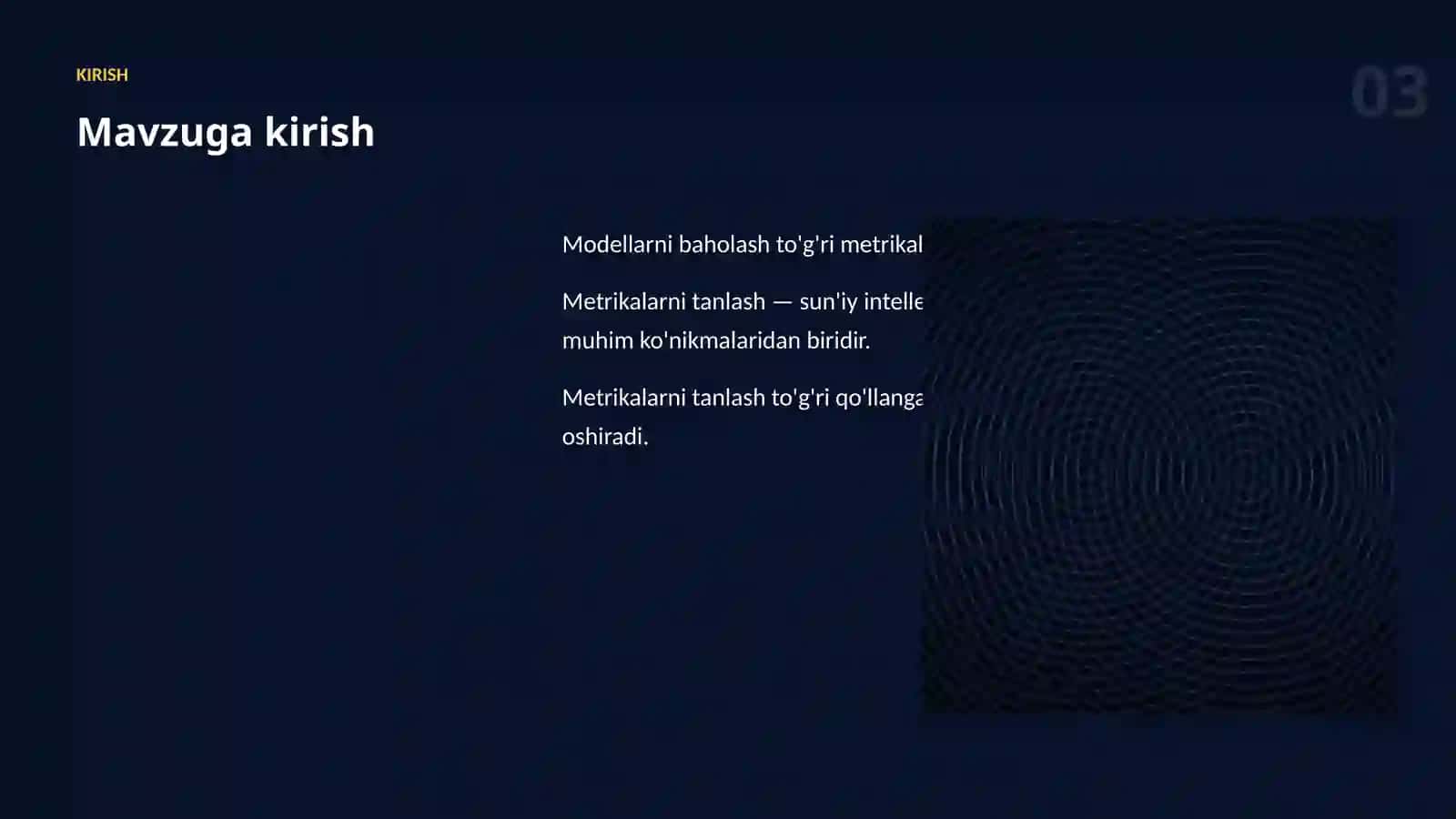 Modellarni baholash 3