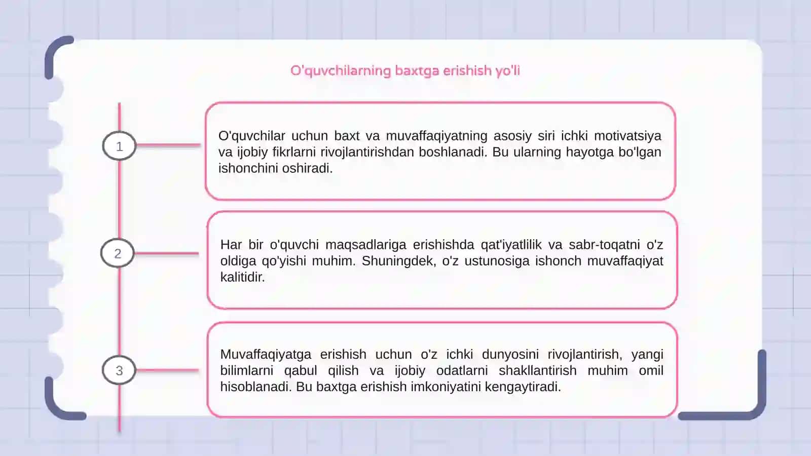 O'quvchilarni baxt va muvaffaqiyat sirlari mohiyati 3