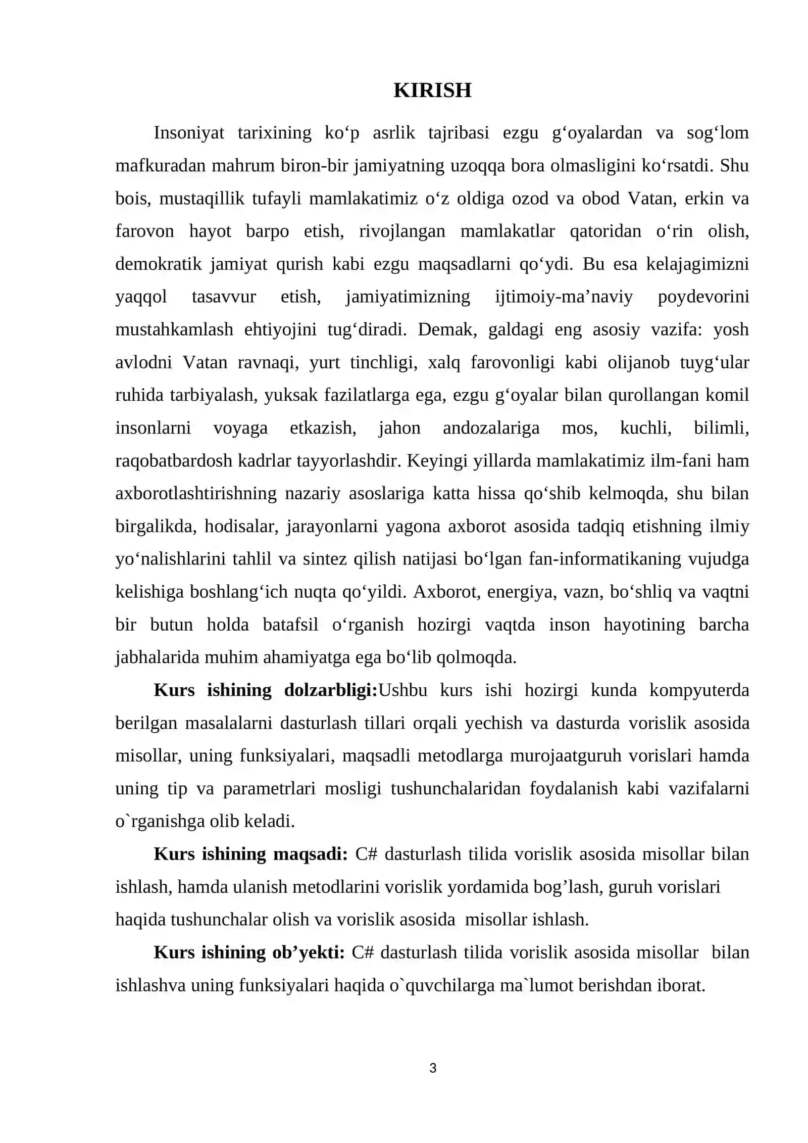 C# dasturlash tilida vorislik asosida misollar 3