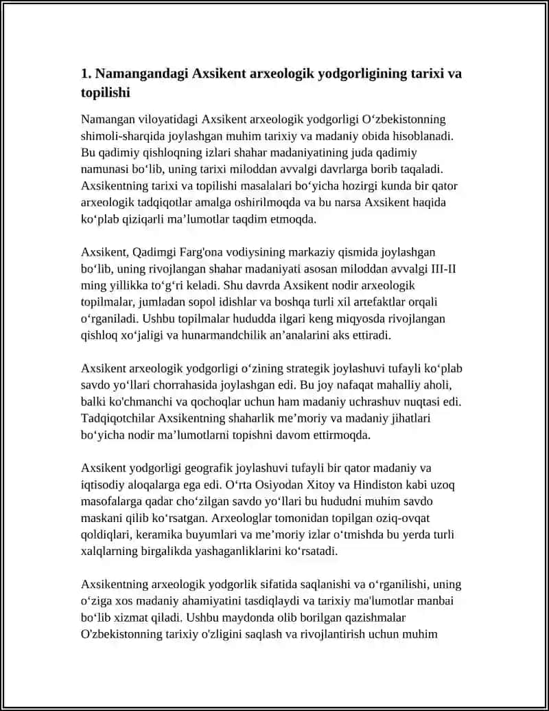 Namangandagi Axsikent Arxeologik Yodgorligi 3