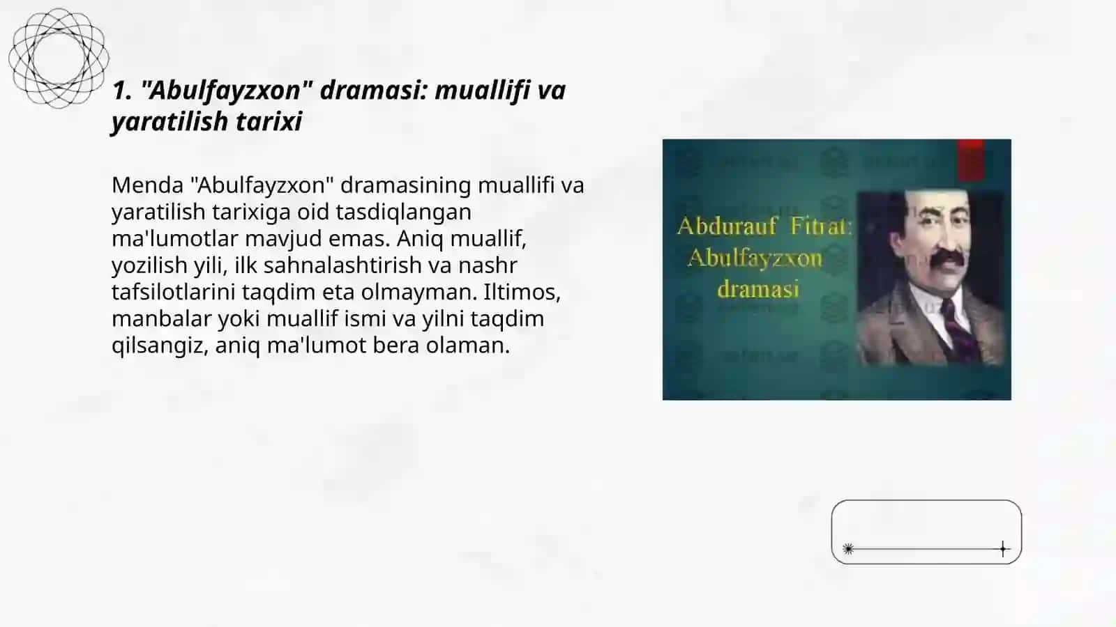 "Abulfayzxon" dramasi: muallifi va yaratilish tarixi 3