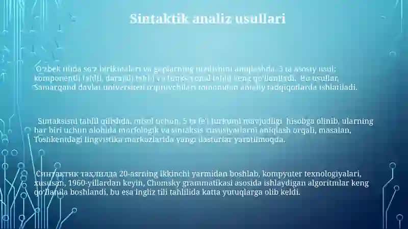 Sintaktik munosabatlar 3