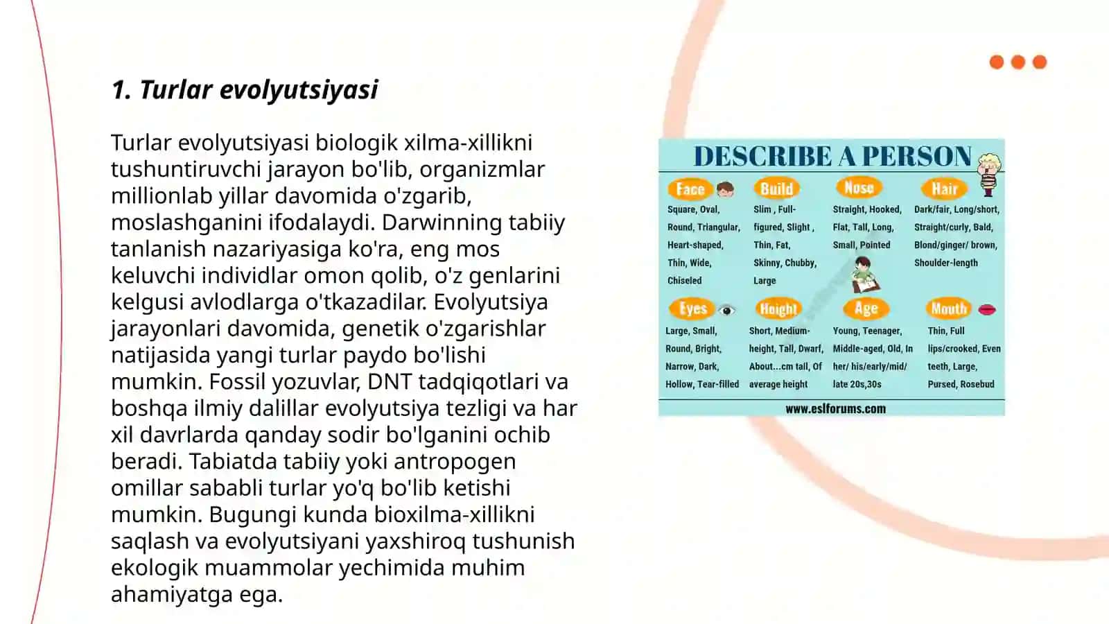 Turlarning paydo bo’lishi 3