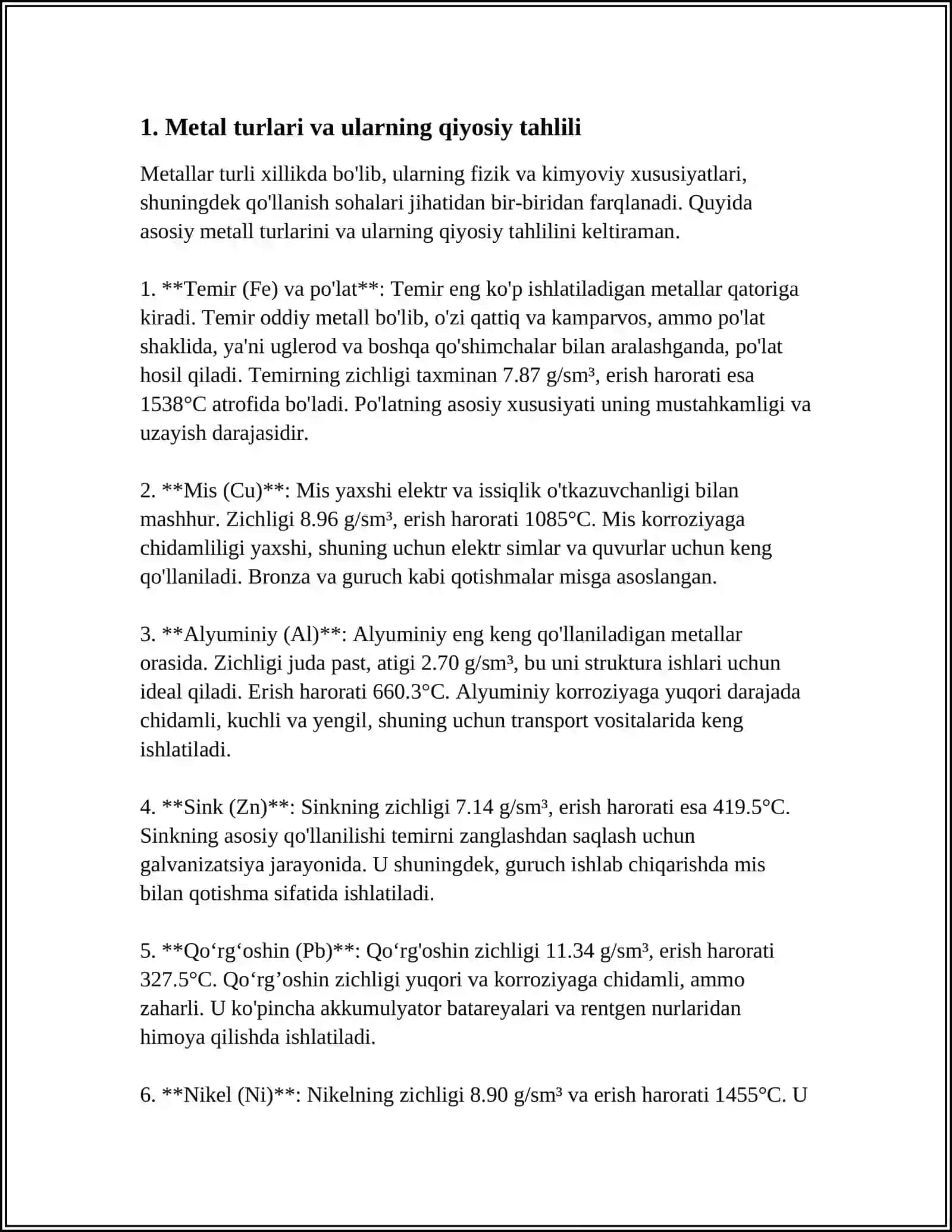 METALLAR TURLARI 3