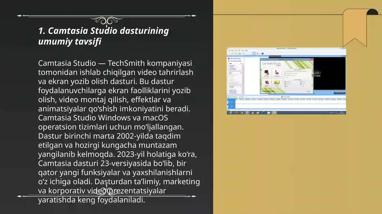 Camtasia Studio dasturi va uning imkoniyatlari 3