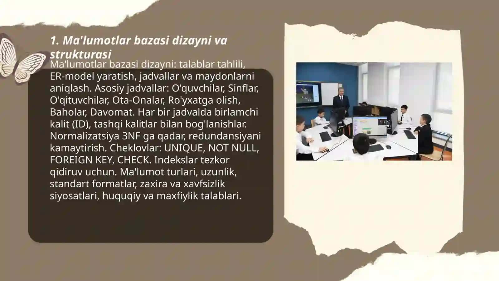 Ma'lumotlar bazasi dizayni va strukturasi 3