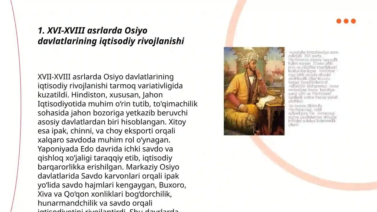 XVI-XVIII asrlarda Osiyo davlatlari rivojlanishing oziga xos xususiyatlari 3