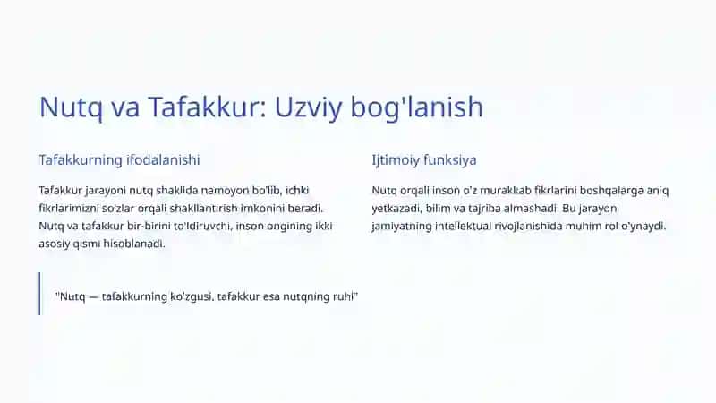 Nutq va Tafakkurning O'zaro Aloqasi 3