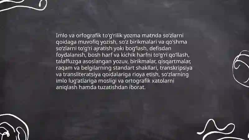 Yozma matnning toʻgʻrilik, aniqlik, mantiqiylik sifati 3