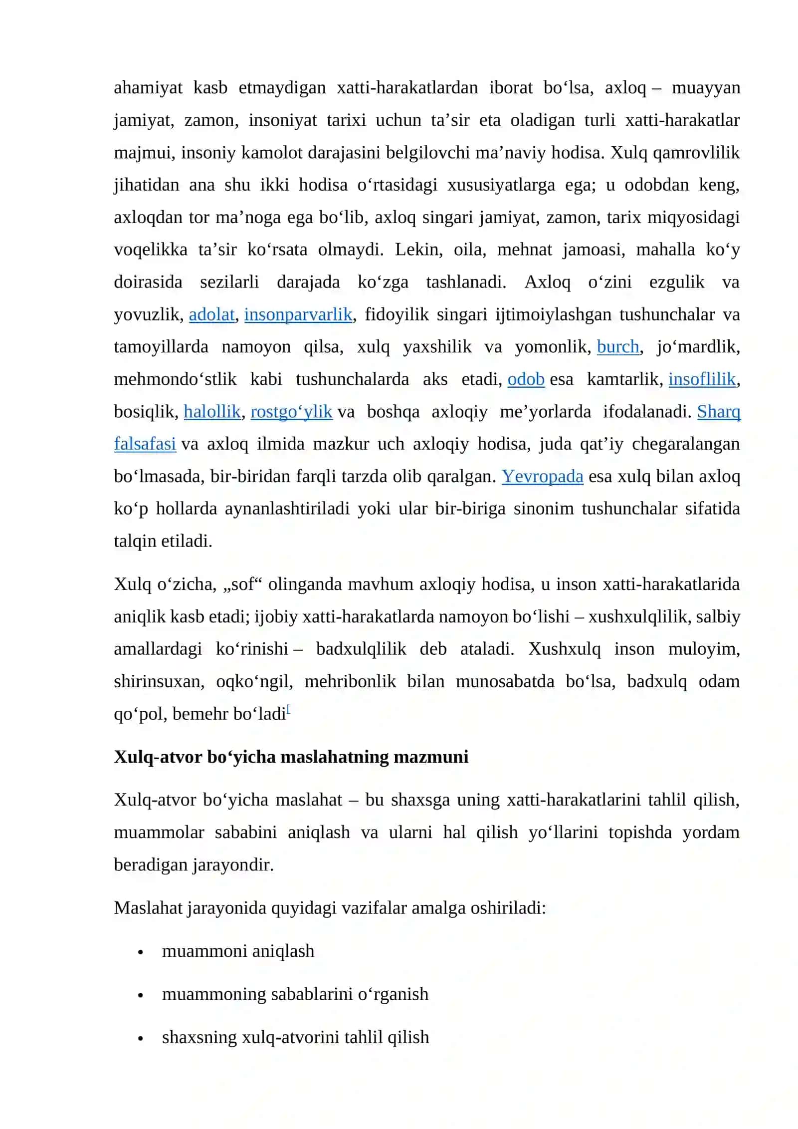 Xulq-atvor bo’yicha maslahat 3