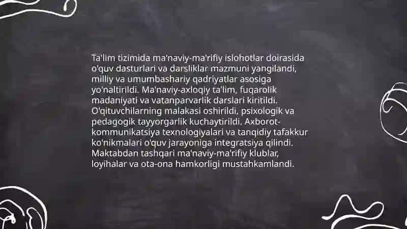 Ta'lim tizimida ma'naviy-ma'rifiy islohotlar 3