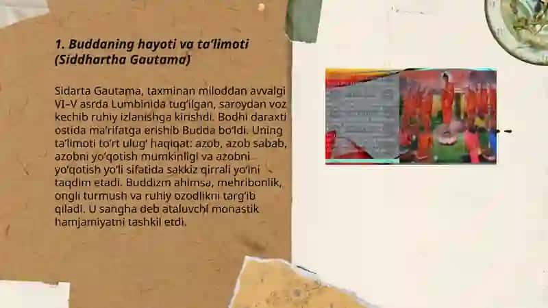 Buddaviylik dini tarixi va asosiy gʻoyalari 3