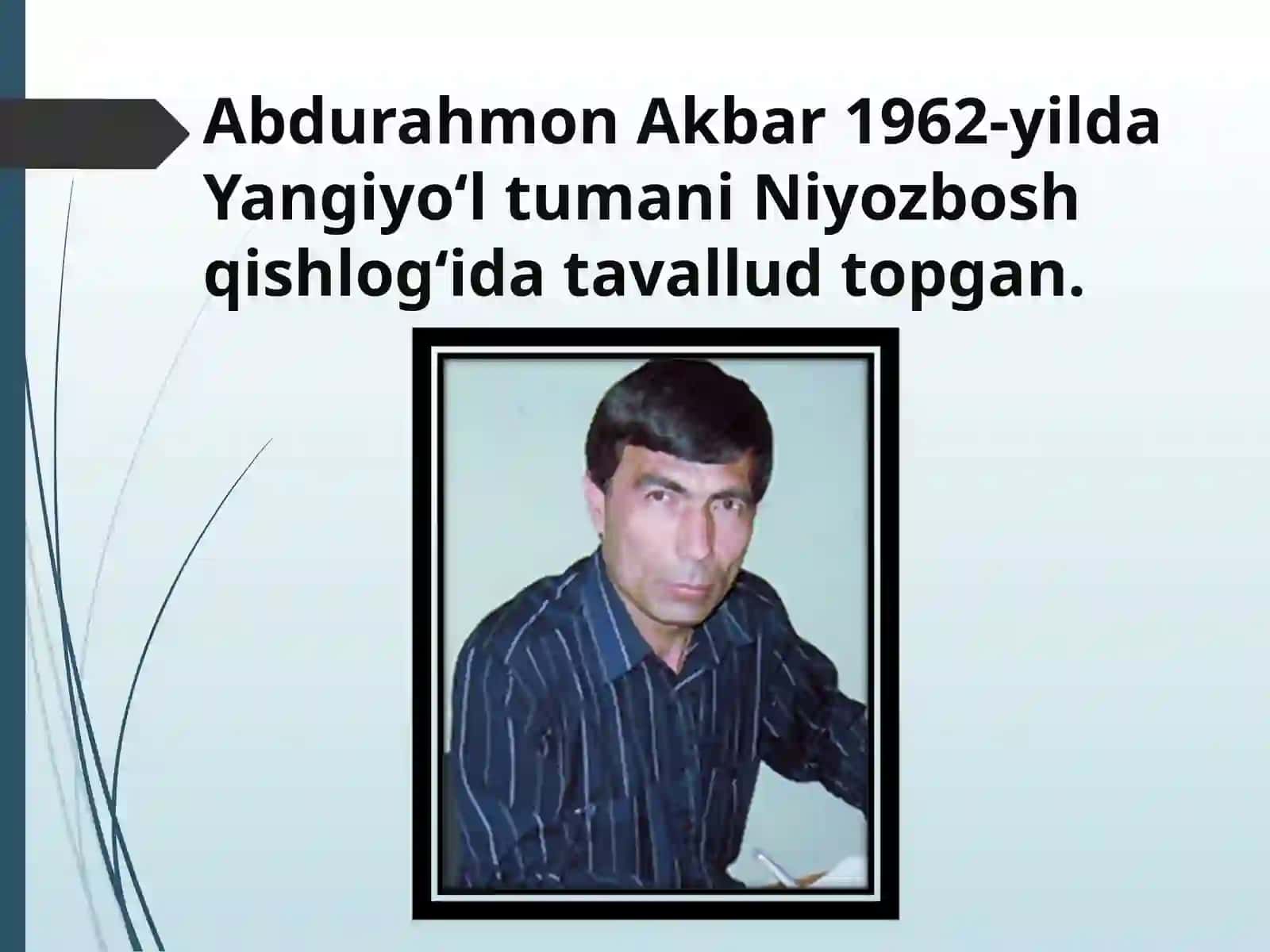 ABDURAHMON AKBAR HAYOT YO`LI 3