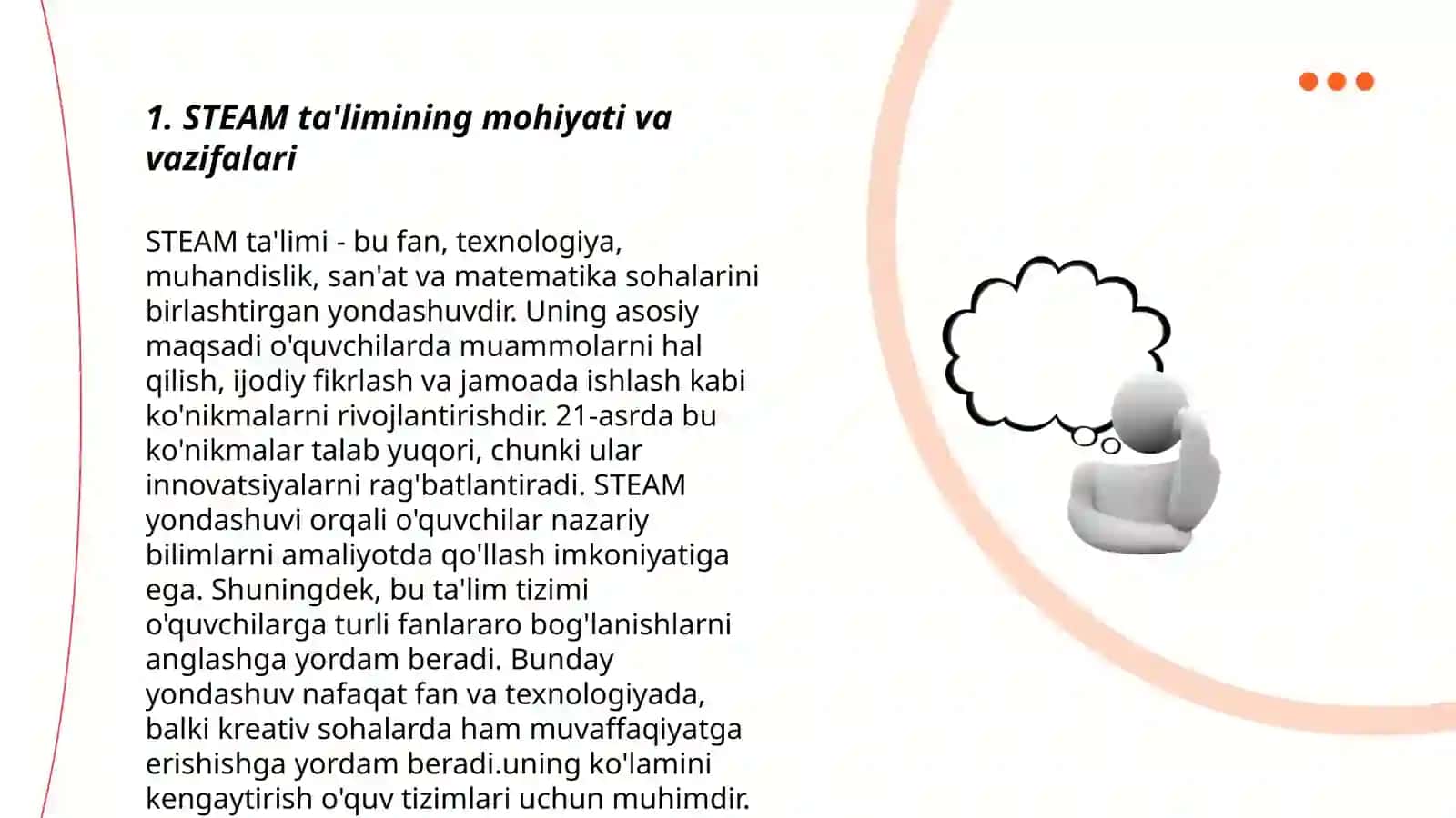 STEAM taʼlim texnologiyasining oʻziga xos xususiyatlari 3