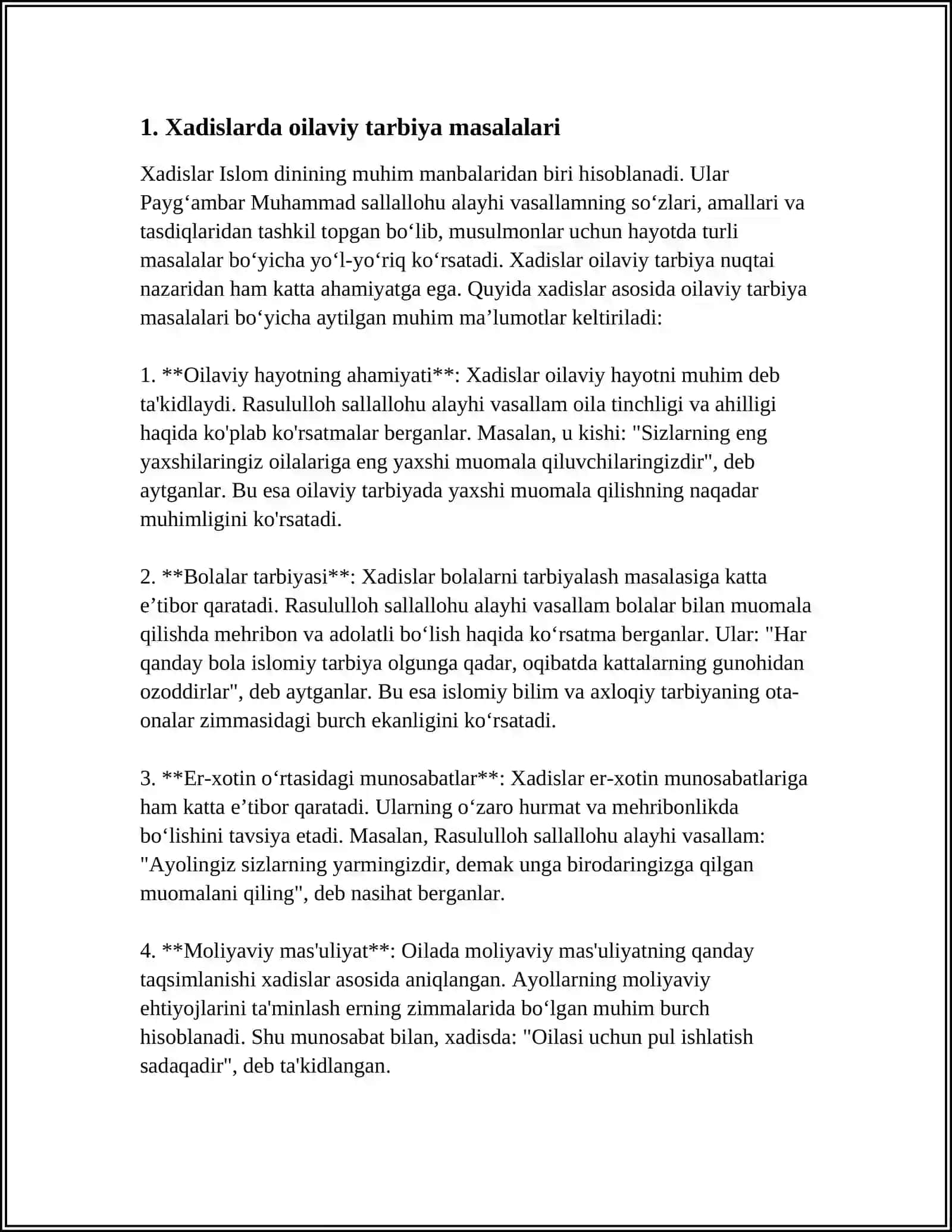 XADISLARDA TAʼLIM TARBIYA MASALALARI 3