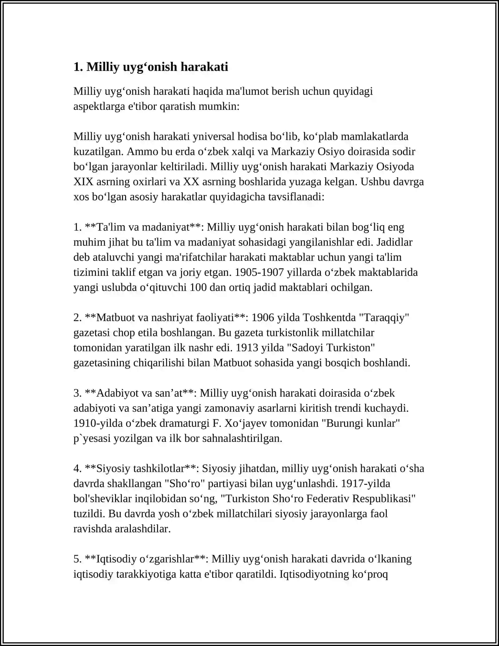 MUSTAQILLIKKA ERISHISH ARAFASIDA IJTIMOIY-SIYOSIY JARAYONLAR 3