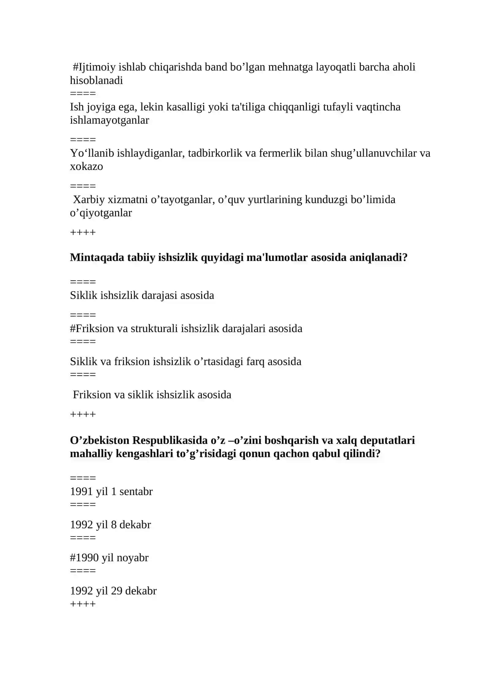 Mintaqaviy Iqtisodiyoti Testlar 3