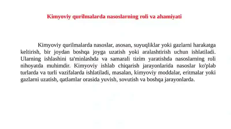 Kimyoviy qurilmalar dan nasoslar. 3