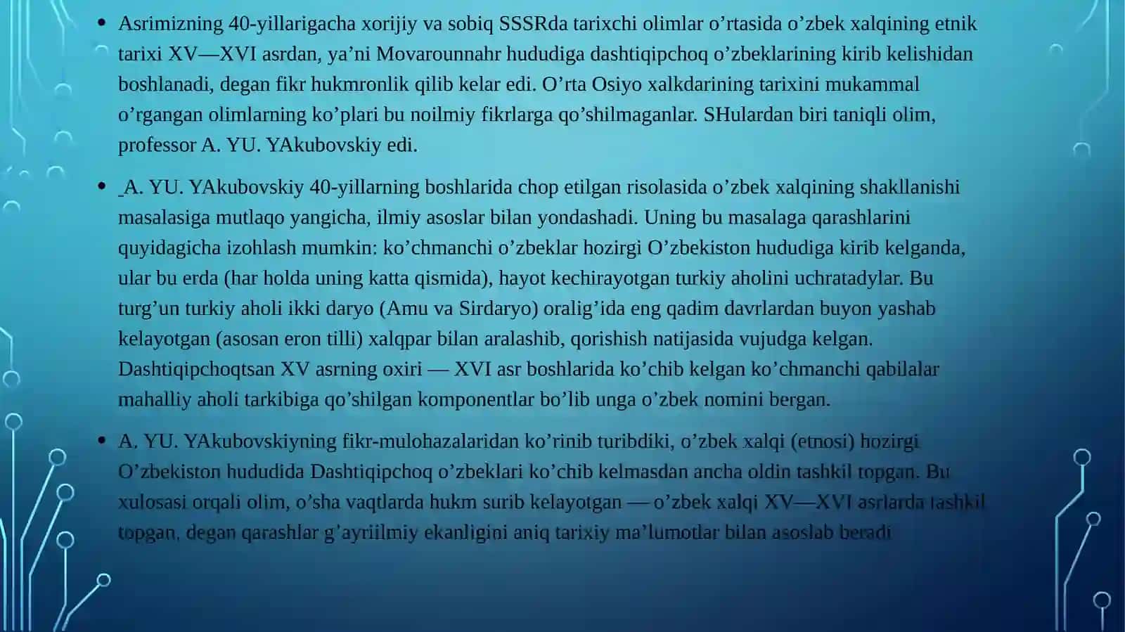 Oʻzbek xalqining kelib chiqishi haqida ilmiy qarashlar konsepsiyasi 3