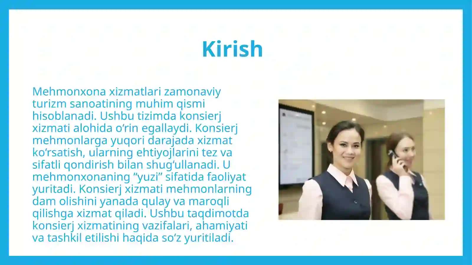 Mehmonxonada konsierj xizmati faoliyati yuritish 3