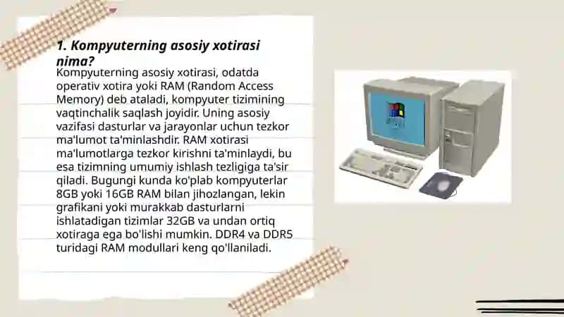 Kompyuterning asosiy xotirasi 3