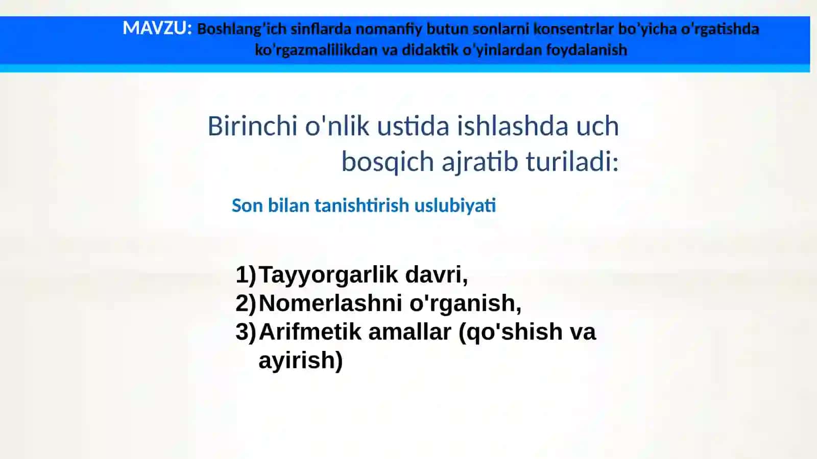 Matematika va uni o’qitish metodikasi 3