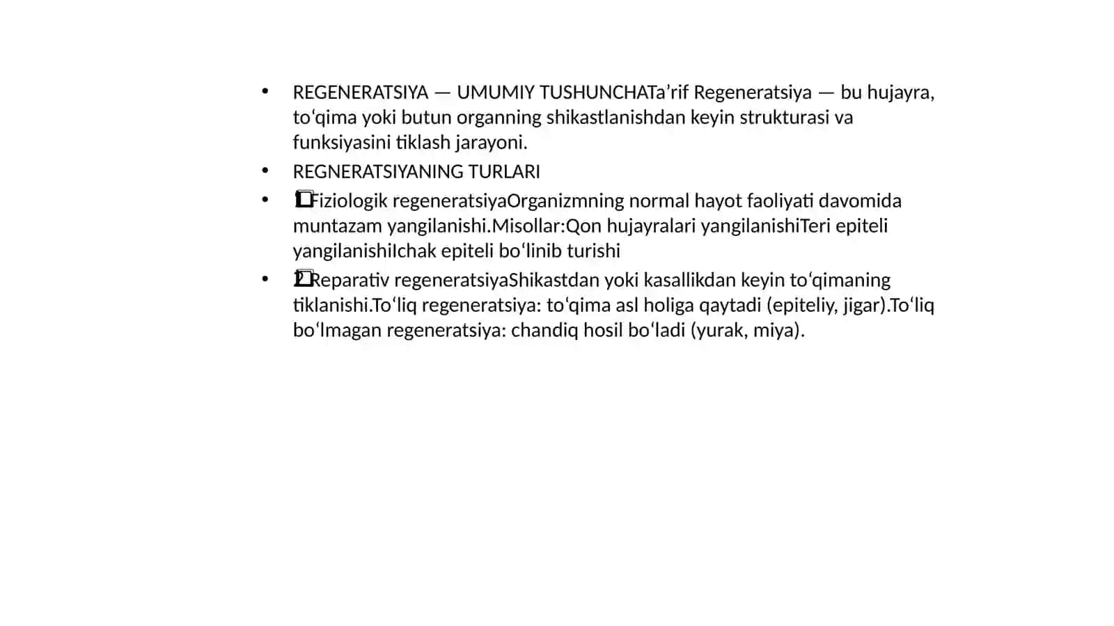 To'qimalarning yangilanishi va tiklanishi 3