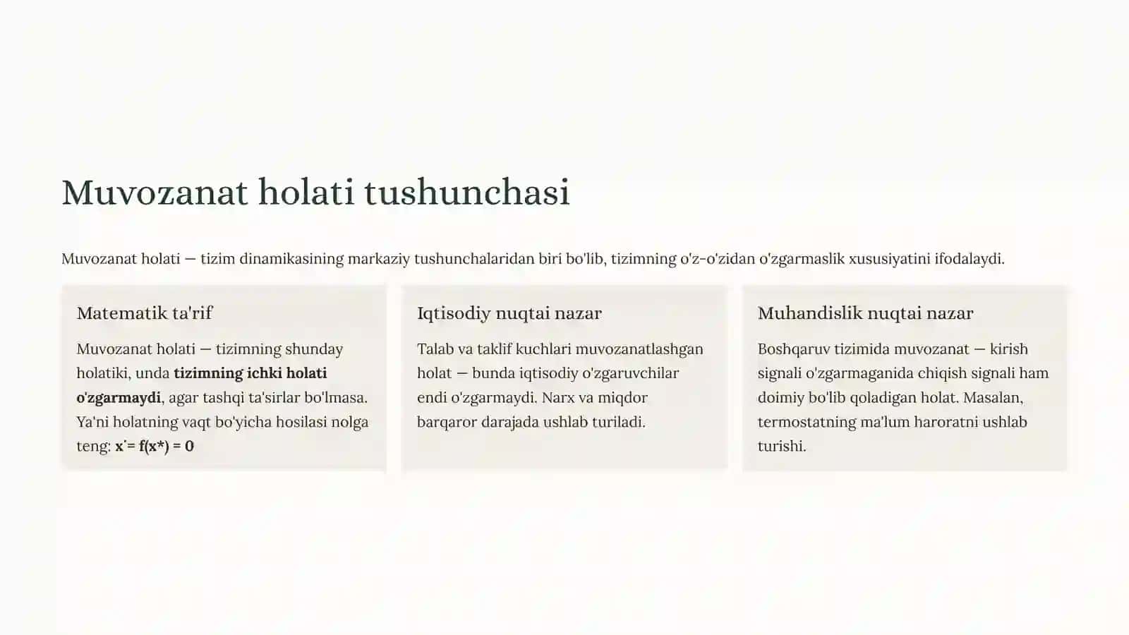 Nochiziqli tizimlardamuvozanatholatlari 3