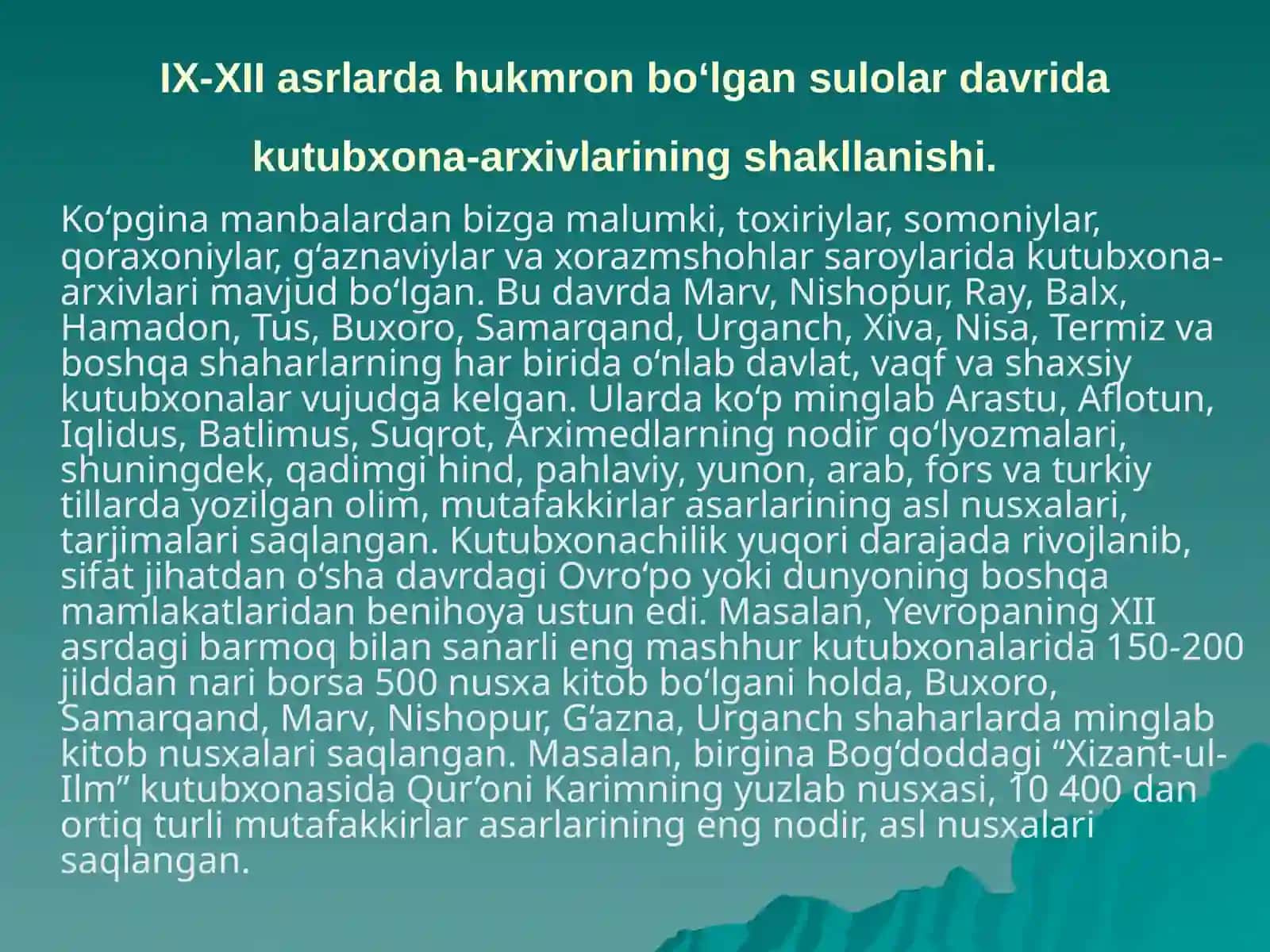 Somoniylar Davlati Davrida O‘rta Osiyoda Arxiv Ishi 3