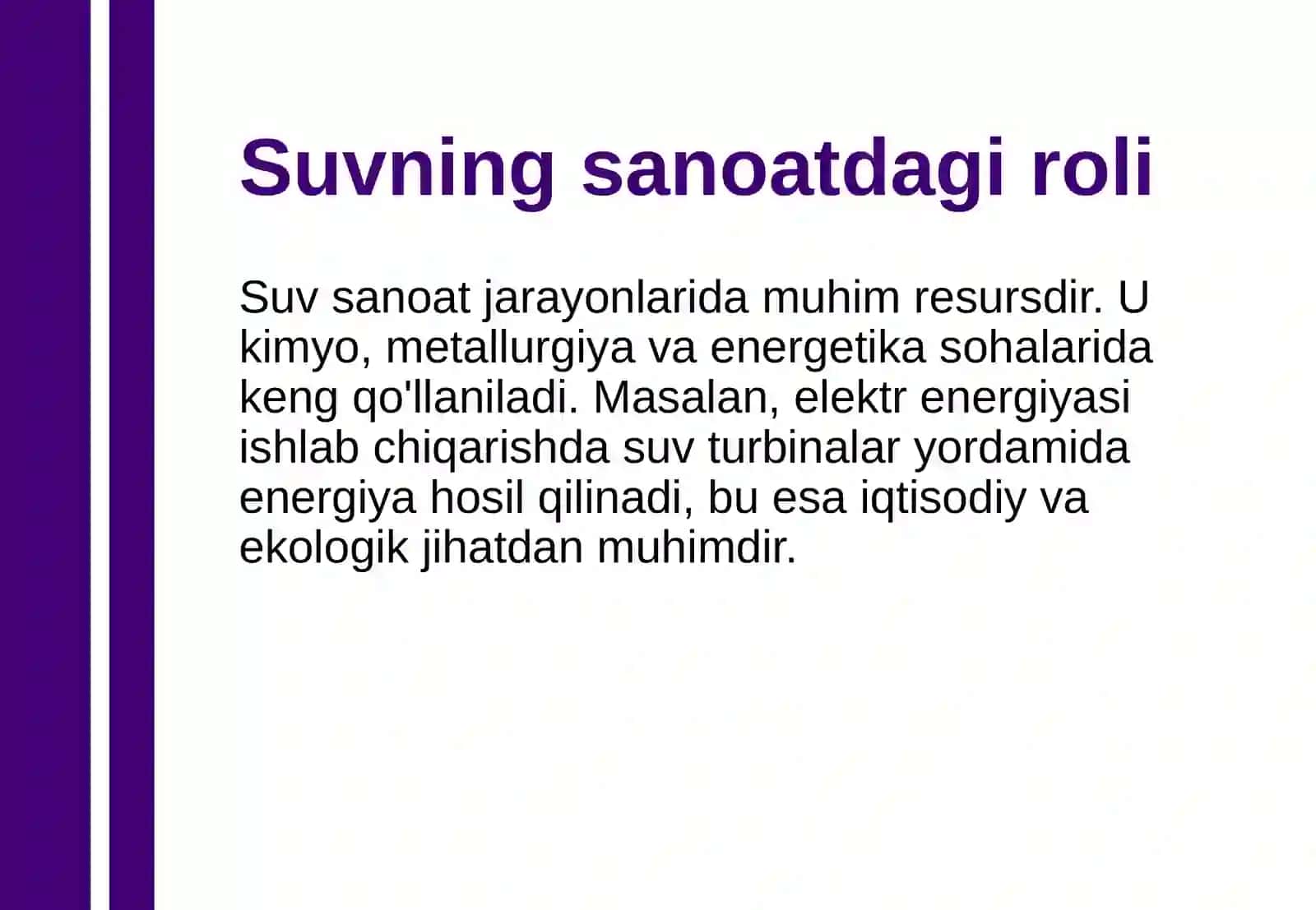 Suvning sanoatdagi asosiy roli va ehtiyojlari 3