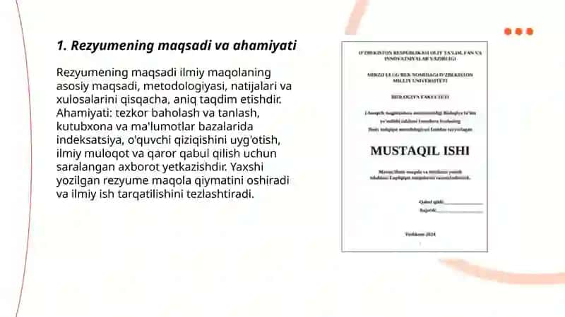 Ilmiy maqolaga rezyume yozish 3