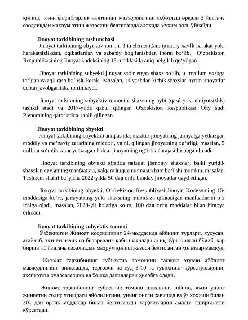 Jinoyat tarkibi tushunchasi va elementlari 3
