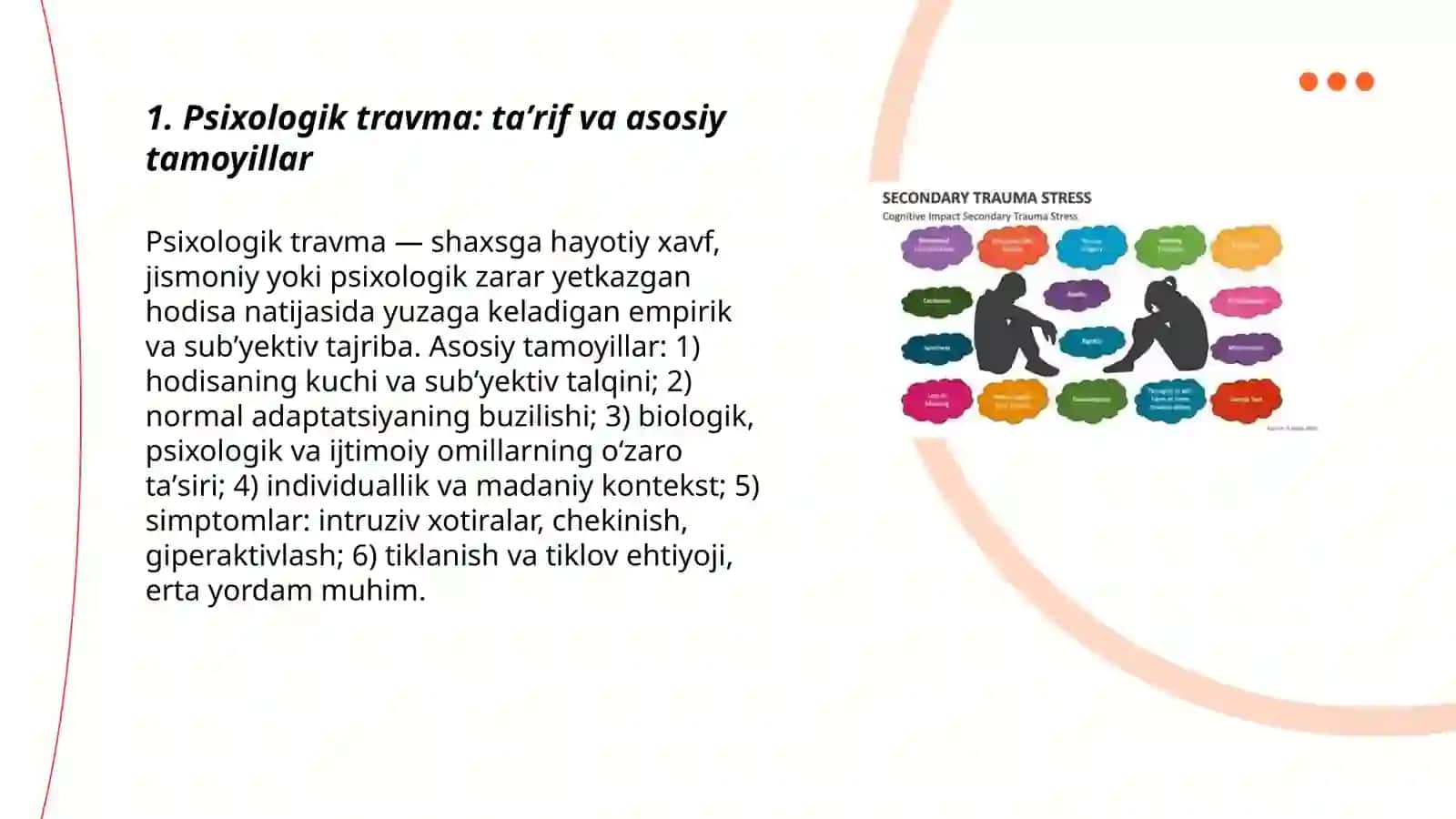 Psixalagik travma, stress va travmatik stress 3