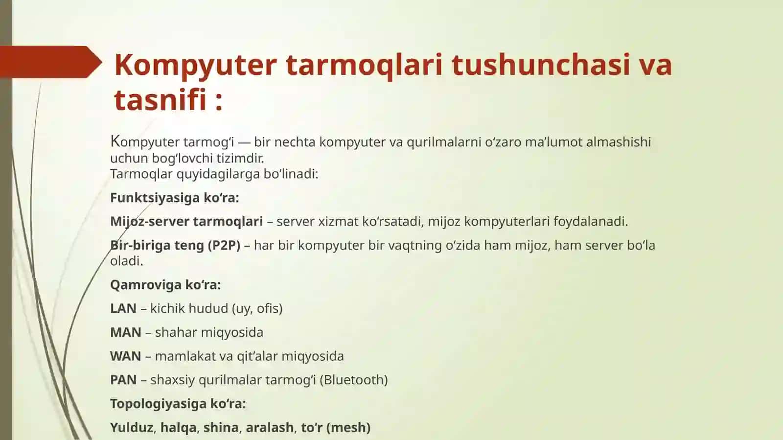 Kompyuter tarmoqlari arxitekturasi va protokollari 3